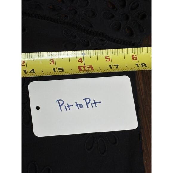 Doen Francoise Black Eyelet Cotton Maxi Dress Small - Picture 8 of 8